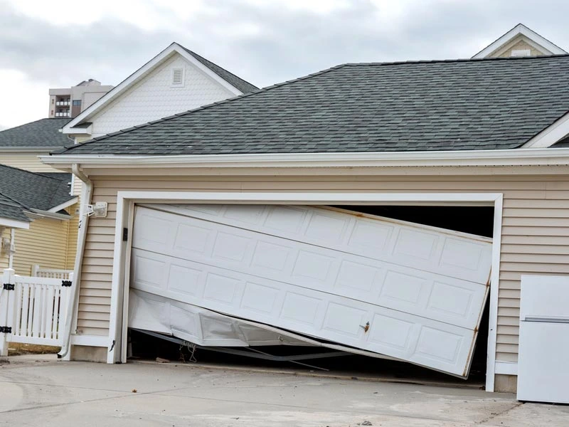 Garage door off track