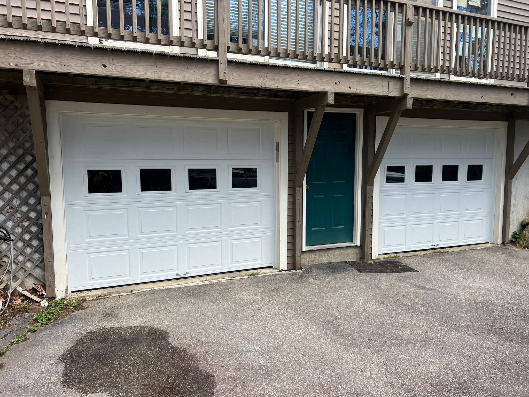 After garage door installation with new windows