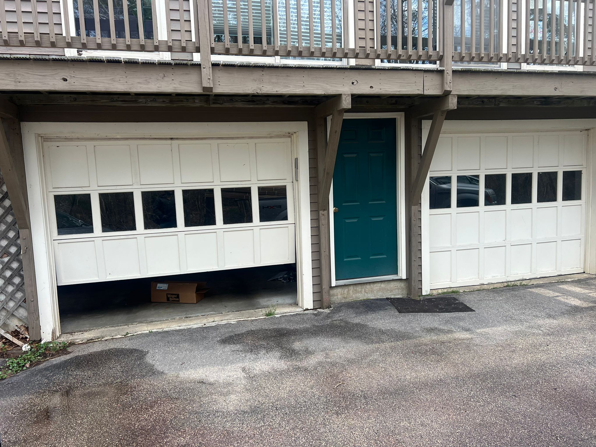 Before garage door installation with new windows